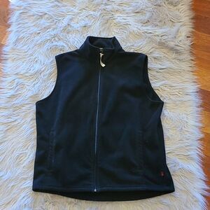 Woolrich black zip up fleece vest womens size large